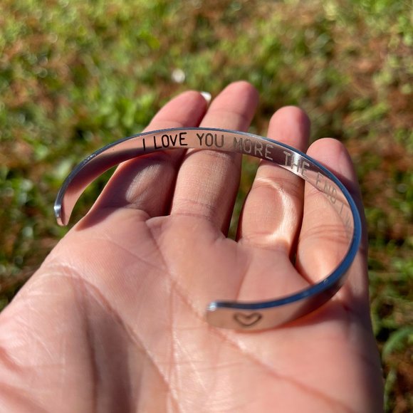 Valentine´s Day Gift I love you more The End I win Stainless Steel Bracelet - Picture 1 of 2